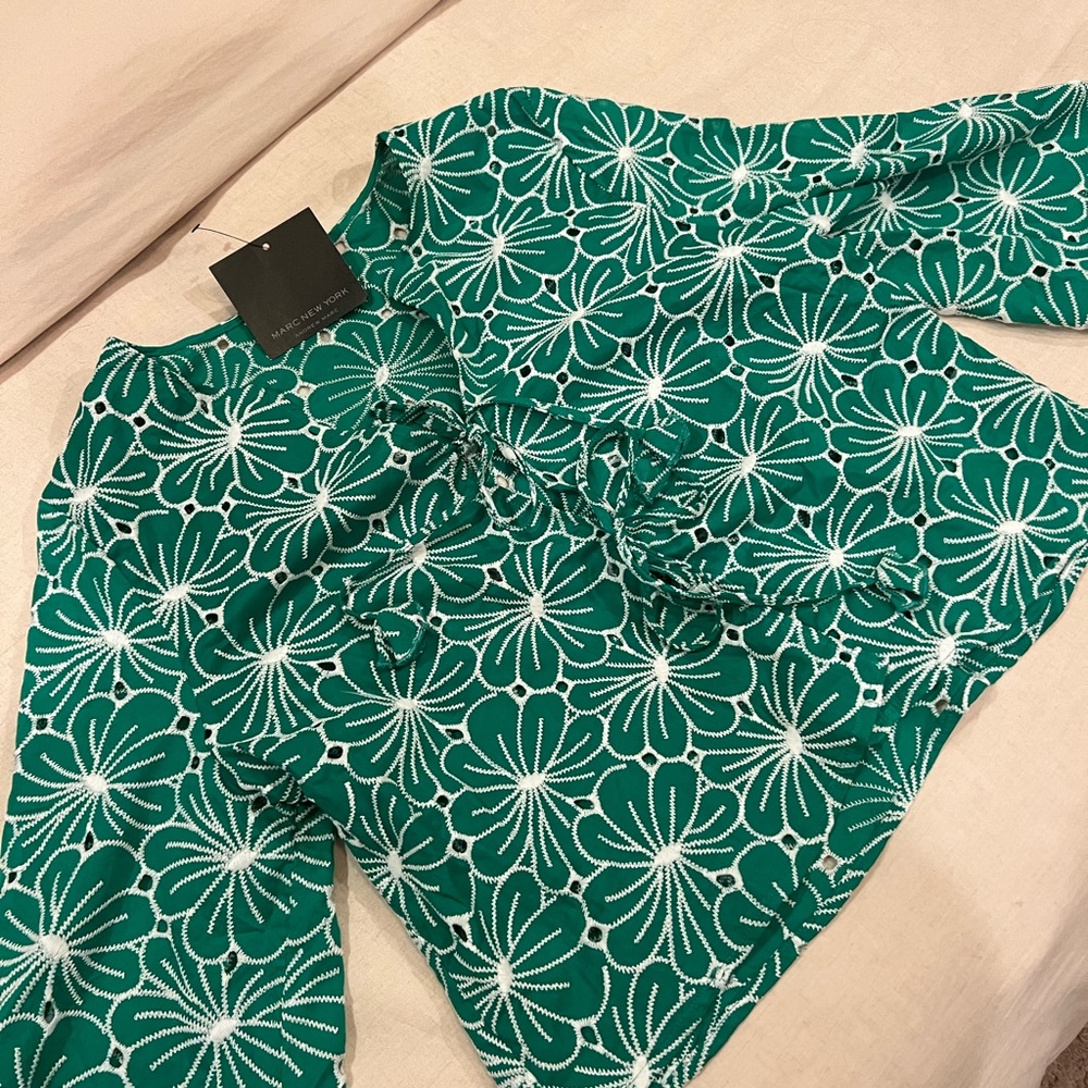 Marc New York floral tie front blouse